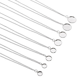 8Pcs 4 Style 304 Stainless Steel Cable Chain Necklace Making