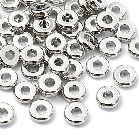 SHEGRACE Brass Beads, Flat Round, Cadmium Free & Nickel Free & Lead Free