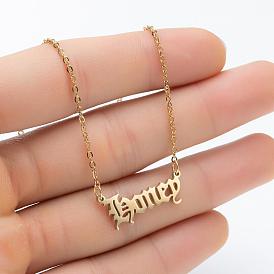Stainless Steel Letter Pendant Honey Bee Collarbone Chain Jewelry