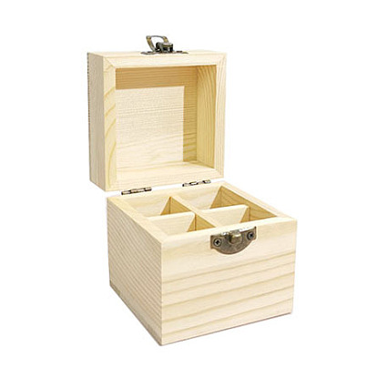 Прямоугольные пустые коробки для хранения древесины, с откидной крышкой, для хранения бутылок с эфирным маслом