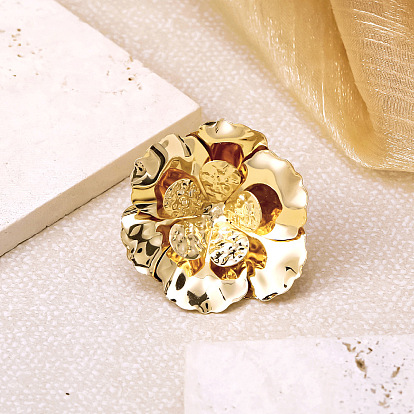 Iron Flower Cuff Open Rings for Women