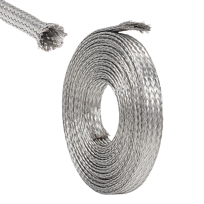 Brass Flat Tinned Braided Wire, Flexible Shielding Ground Wire Mesh