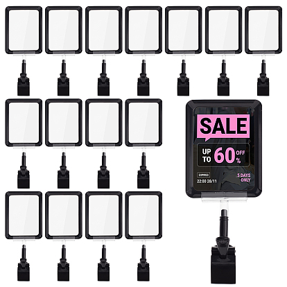 Пластиковый зажим для держателя таблички, зажимы для этикеток, прямоугольные