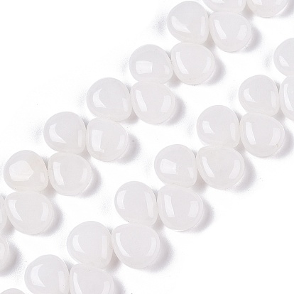 Бусины из натурального белого нефрита, слеза, Топ пробуренной