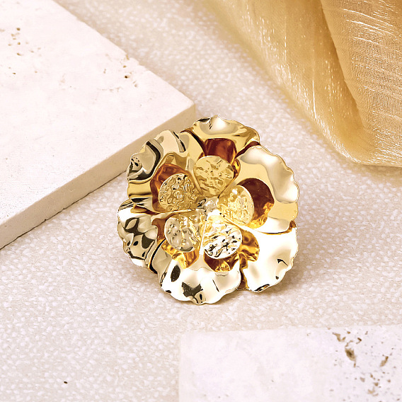 Iron Flower Cuff Open Rings for Women