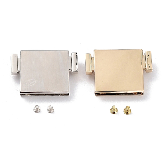 (Defective Closeout Sale: Scratch) Zinc Alloy Twist Bag Lock Purse Catch Clasps, Square, for DIY Bag Purse Hardware Accessories