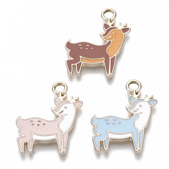 Alloy Pendants, with Enamel, Sika Deer