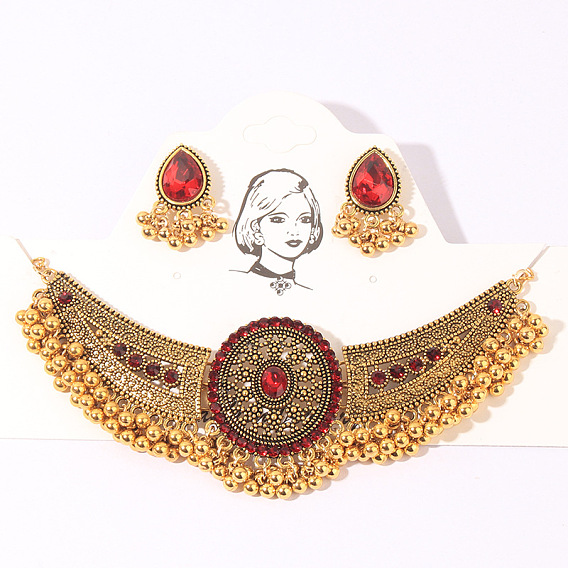 Богемные серьги с бахромой, комплект ожерелья, винтажные металлические украшения для женщин