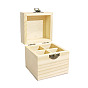 Rectangle Wood Storage Empty Boxes, with Hinged Lid, for Essential Oil Bottle Storage