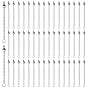 50Pcs 304 Stainless Steel Curb Chain Extender, End Chains with Lobster Claw Clasps and Heart Charms
