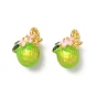 Alloy Enamel Pendants, Lemon Charms, Long-Lasting Plated, Golden, Rack Plating