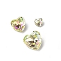 Glass Rhinestone Cabochons, Pointed Back & Back Plated, Heart