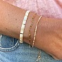 304 Браслеты из нержавеющей стали в виде скрепок и браслеты из стеклянного бисера с эластичной застежкой и скользящим ремешком для женщин