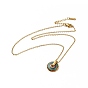 Colorful Enamel Flower Pendant Necklace, 304 Stainless Steel Jewelry for Women