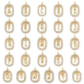 Латунные микропаве прозрачные подвески с фианитом, овал с подвесками в виде букв, стойки покрытие, долговечный, без кадмия и без свинца