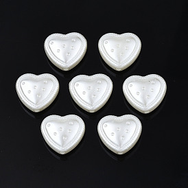 ABS Plastic Imitation Pearl Beads, Heart
