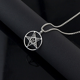 Панк-стиль 304 ожерелья с подвеской в виде печати демона из нержавеющей стали, цвет нержавеющей стали, не тускнеет