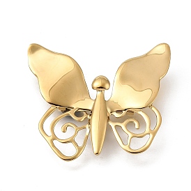 304 Stainless Steel Lapel Pin Brooches, Female Suit Jacket Collar Pin, Butterfly