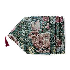 Easter Theme Rabbit Polyester & Non-woven Fabric Knitted Table Runners, Placemats for Dining Table Decoration