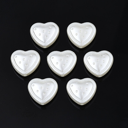 ABS Plastic Imitation Pearl Beads, Heart