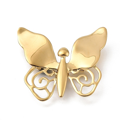 304 Stainless Steel Lapel Pin Brooches, Female Suit Jacket Collar Pin, Butterfly