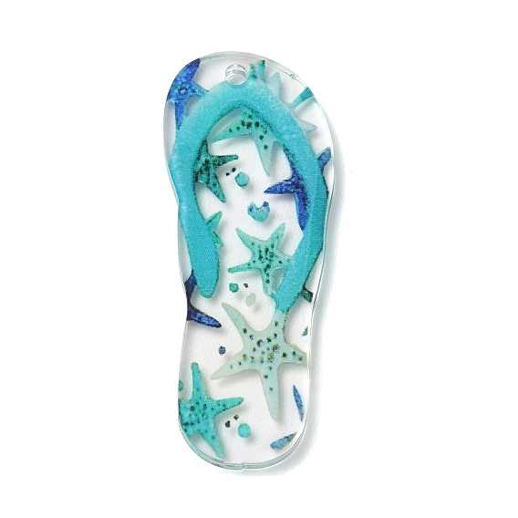 Printed Acrylic Pendants, Shoes/Flip Flops Charms