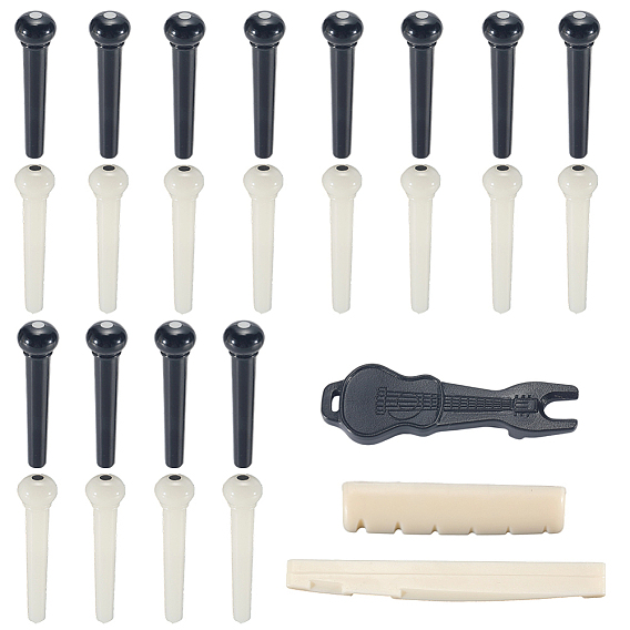 27шт. 5 стили набор пластиковых гитарных колышков, седла для гитары из ПВХ и дерева, для акустической гитары