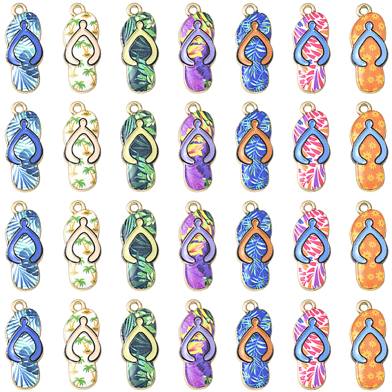 40 шт. Подвески из сплава эмали, стойки покрытие, шарм вьетнамки, золотой свет