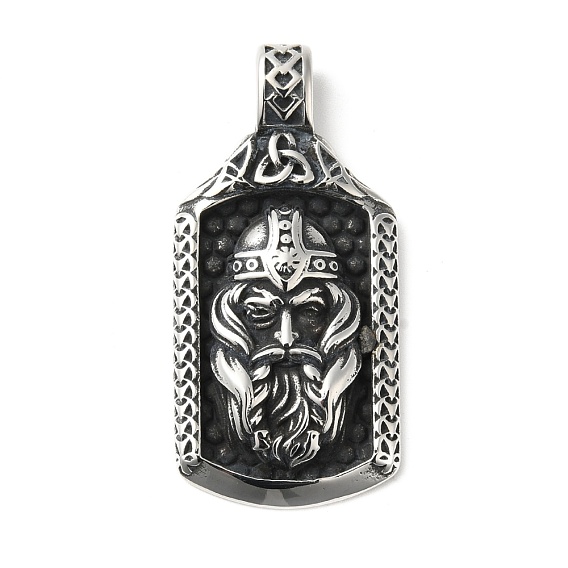 304 подвески для ручной полировки из нержавеющей стали, скандинавский Один талисман викингов человек с тройным рогом