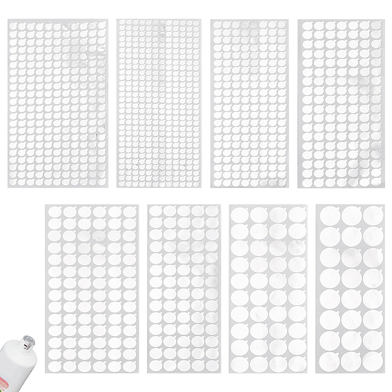 1122шт. 8 стили круглых алюминиевых фольгированных наклеек для запечатывания, клейкая этикетка, для косметических наклеек-пломб