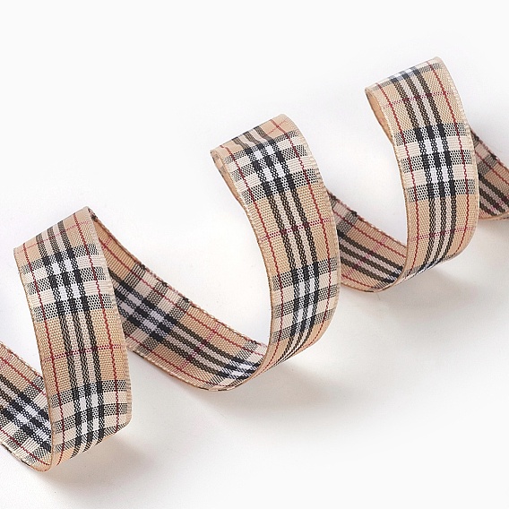Двухсторонняя тартановая лента атласная лента, Нейлоновая лента, 5/8 дюйм (15 мм), 50 ярдов / рулон (45.72 м / рулон)