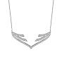 Collier à pendentif en argent sterling Shegrace 925, avec Micro Pave aaa zircons, forme d'aile