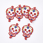 Handmade Japanese Seed Beads Links, with Nylon Wire, Loom Pattern, Sugar Skull, For Mexico Holiday Day of the Dead