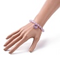 Alloy Enamel Flower Charm Bracelets, Transparent Crackle Acrylic Stretch Bracelets for Women