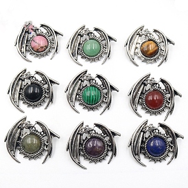 Natural & Synthetic Gemstone Pendants, Dragon Charms, Antique Silver