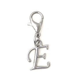 Legierung Anhänger, mit Karabiner verschlüsse, Buchstabe e
