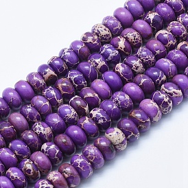 Натуральные имперские нитки из бисера яшмы, окрашенные, рондель