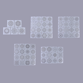 Plastic Drawing Stencil, Drawing Scale Template, for Painting on Scrapbook Fabric Tiles Floor Furniture Wood, Mandala Flower Pattern