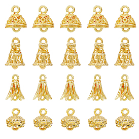 30шт 3 стиль сплава подвесные дужки, долговечный, конус и цветок и плоский круглый