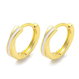 Brass Hoop Earrings, with Enamel