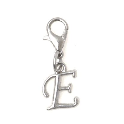Legierung Anhänger, mit Karabiner verschlüsse, Buchstabe e