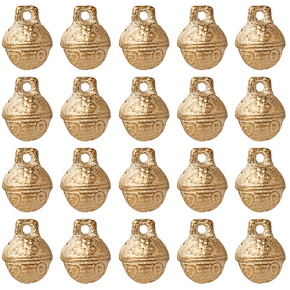 30шт латунные подвески в виде колокольчиков, круглый с тигром лицом, без никеля 