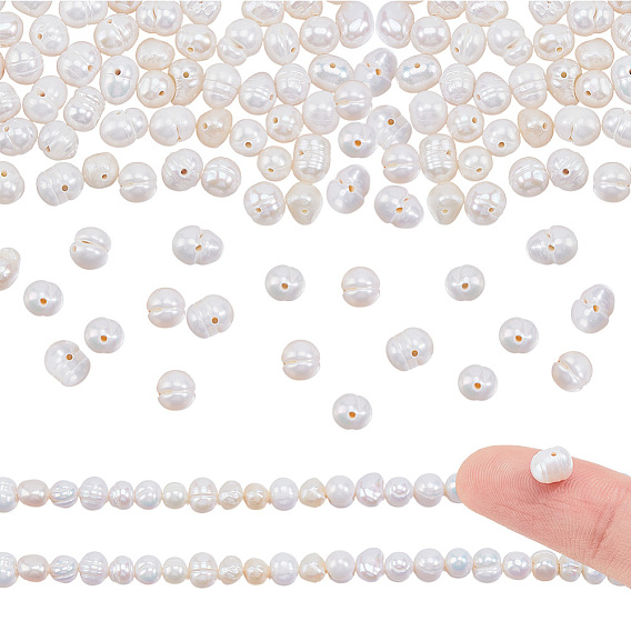 1 нити натурального культивированного пресноводного жемчуга класса АА, картофель