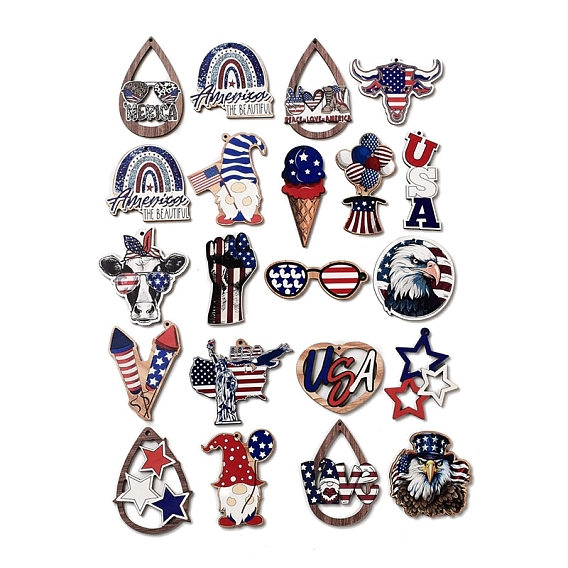 Большие кулоны из дерева