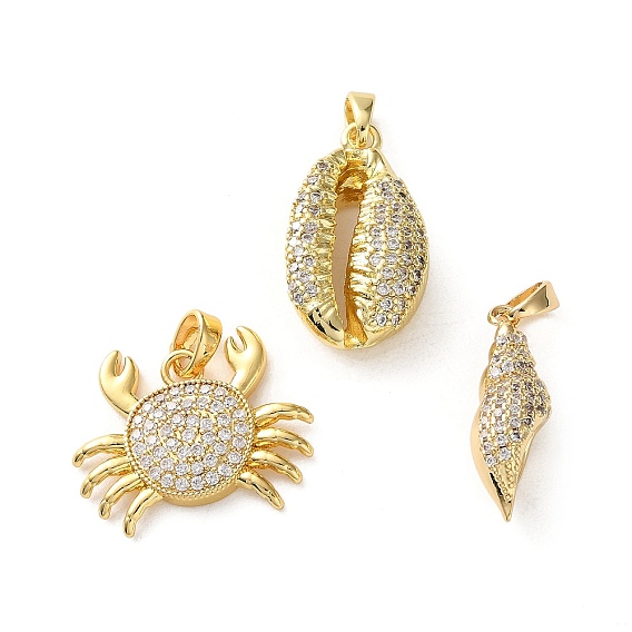 Латунные микро проложить кубического циркония подвески, золотые