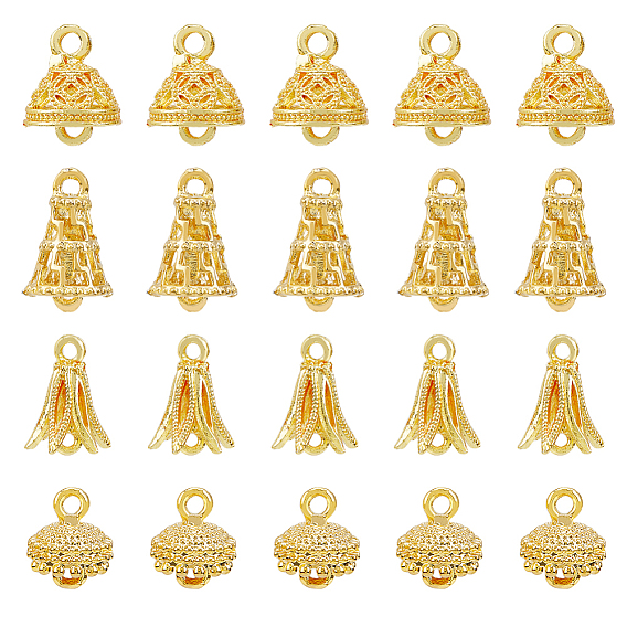 30шт 3 стиль сплава подвесные дужки, долговечный, конус и цветок и плоский круглый