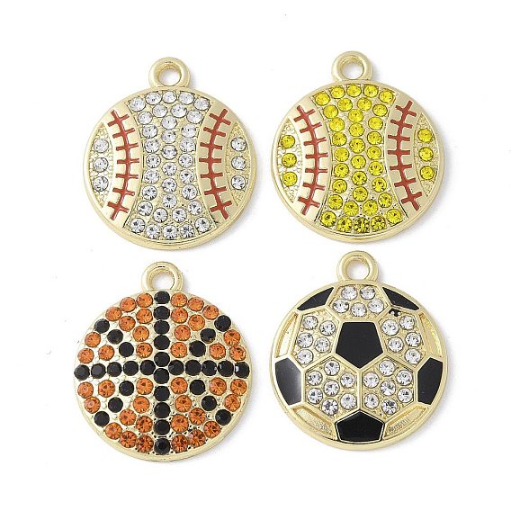 Подвески из эмали и сплава, со стразами, без свинца, без кадмии и без никеля