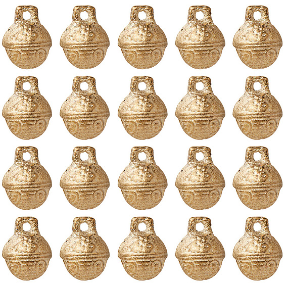 30шт латунные подвески в виде колокольчиков, круглый с тигром лицом, без никеля 