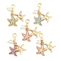 5 шт. 5 цвета двойные эмалевые европейские подвески-подвески в виде морских звезд, подвески с большими отверстиями с 304 подвесками из нержавеющей стали и бусинами из ракушечного жемчуга, золотые