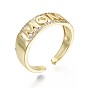 Messing Mikropflaster klare Manschettenringe aus Zirkonia, offene Ringe, Muttertag Geschenke, Nickel frei, Wort Mama